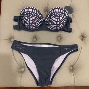 Xhiliration two piece bathing suit - brand new